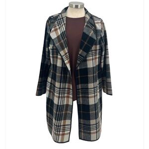 KEREN Hart wool blend flannel wrap jacket